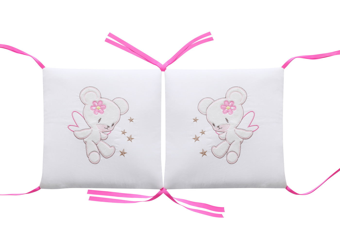 6-Pieces Cotton Baby Crib Protector with Lovely Embroidery