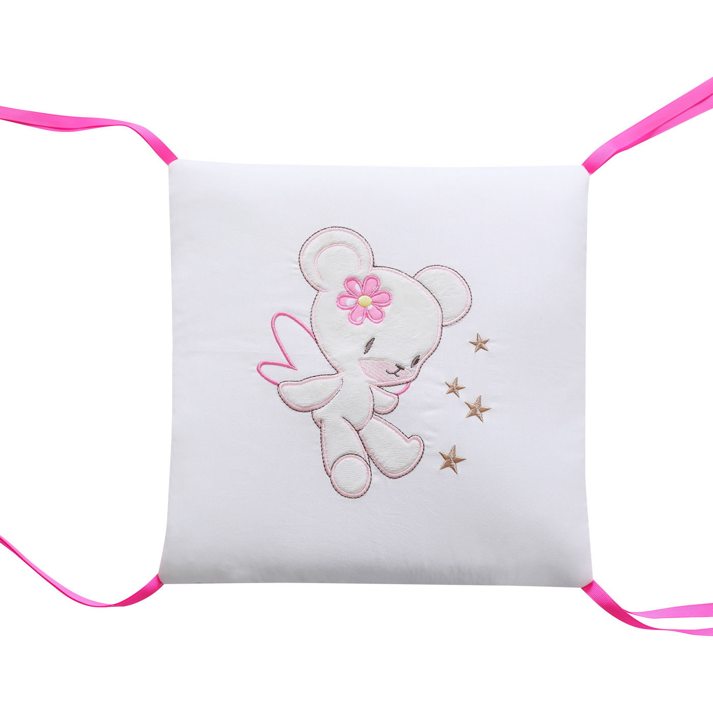 6-Pieces Cotton Baby Crib Protector with Lovely Embroidery