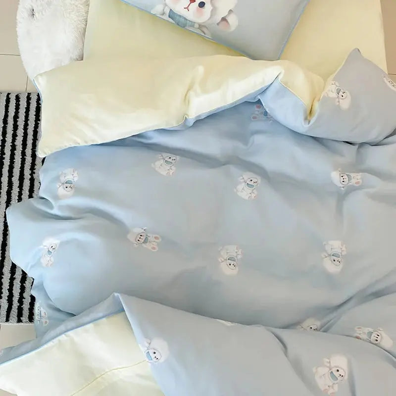 Le Caneton 3-Piece Bedding Set for Kids & Toddlers with Beautiful Prints and Contrast Piping