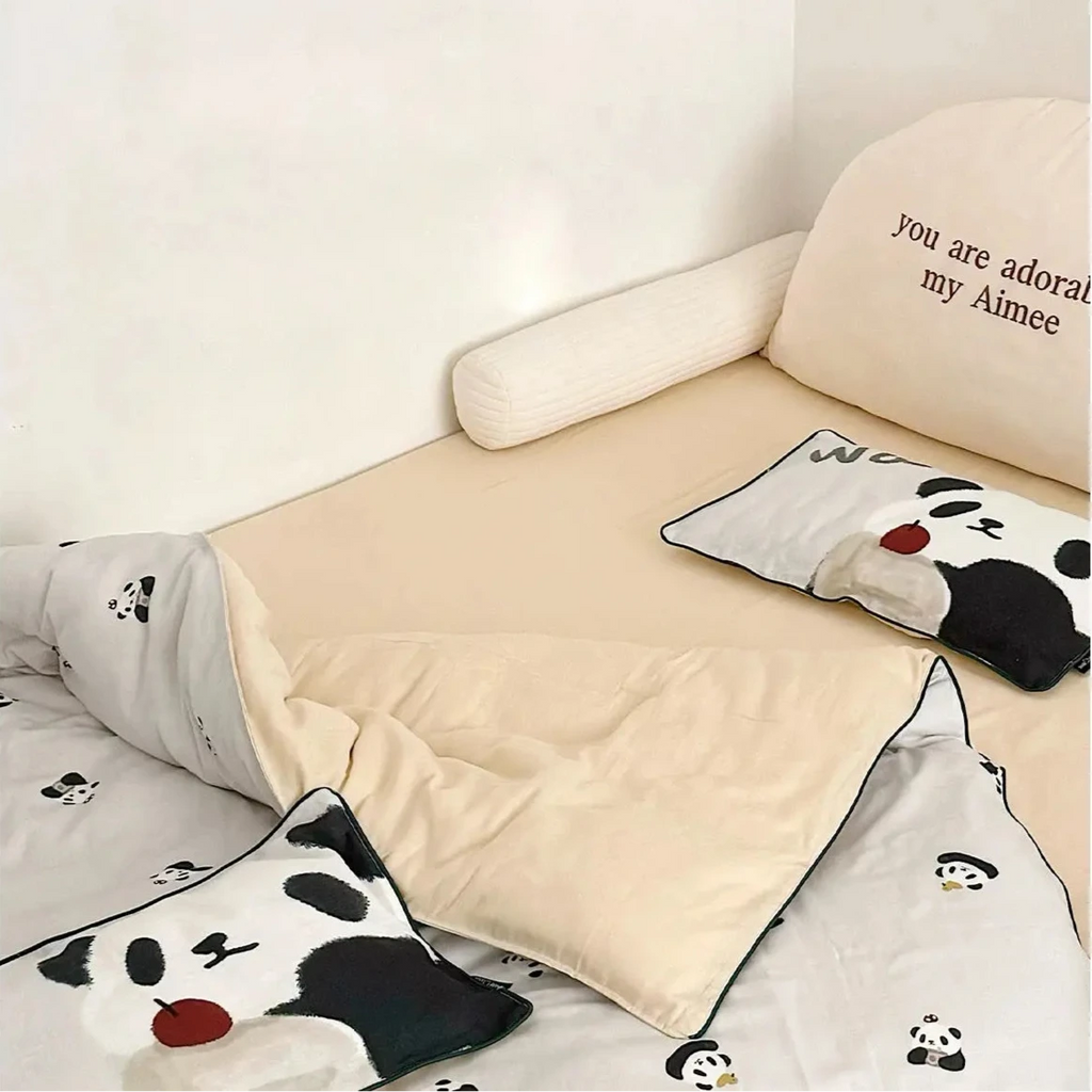 Le Caneton 3-Piece Bedding Set for Kids & Toddlers with Colorful Prints and Contrast Piping