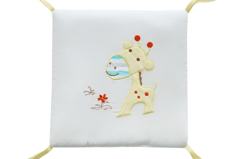 Crib Protector Set of 6 Cotton Cushions with Animal Embroidery