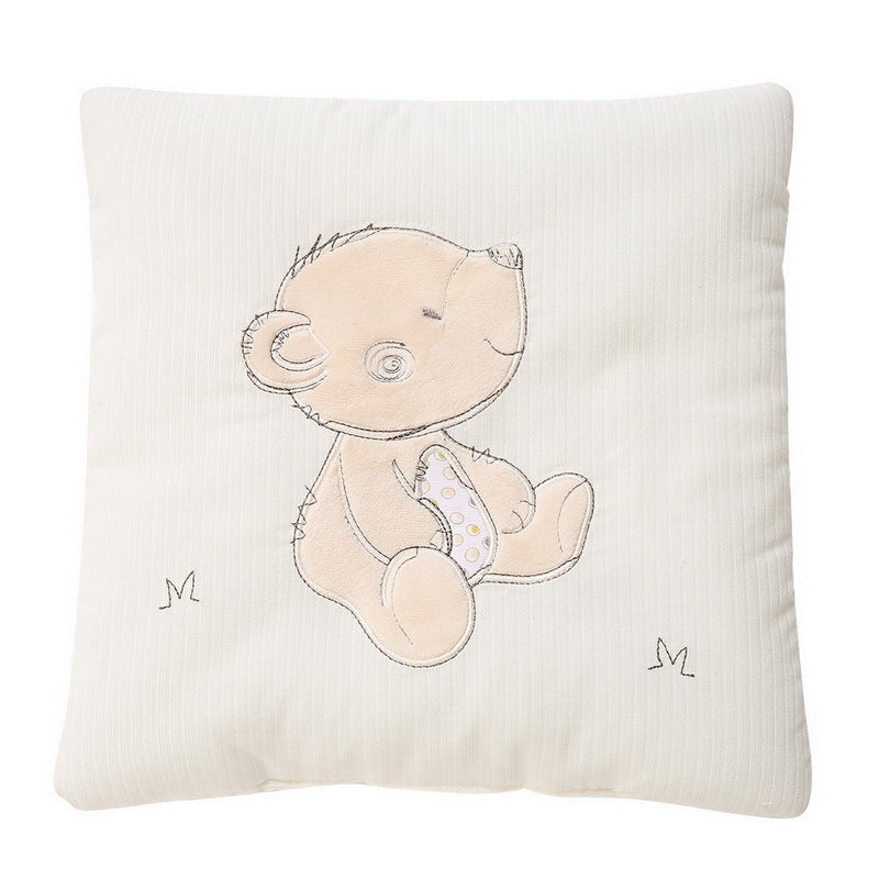 Crib Protector Set of 6 Cotton Cushions with Animal Embroidery