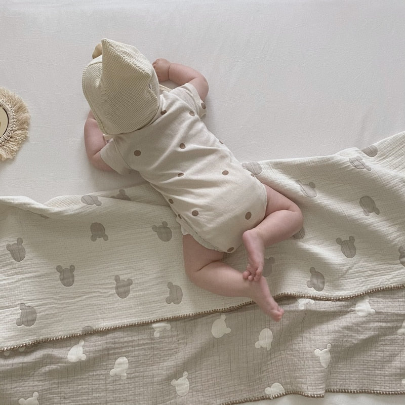 Double-Sided Cotton Muslin Newborn Swaddle Blanket