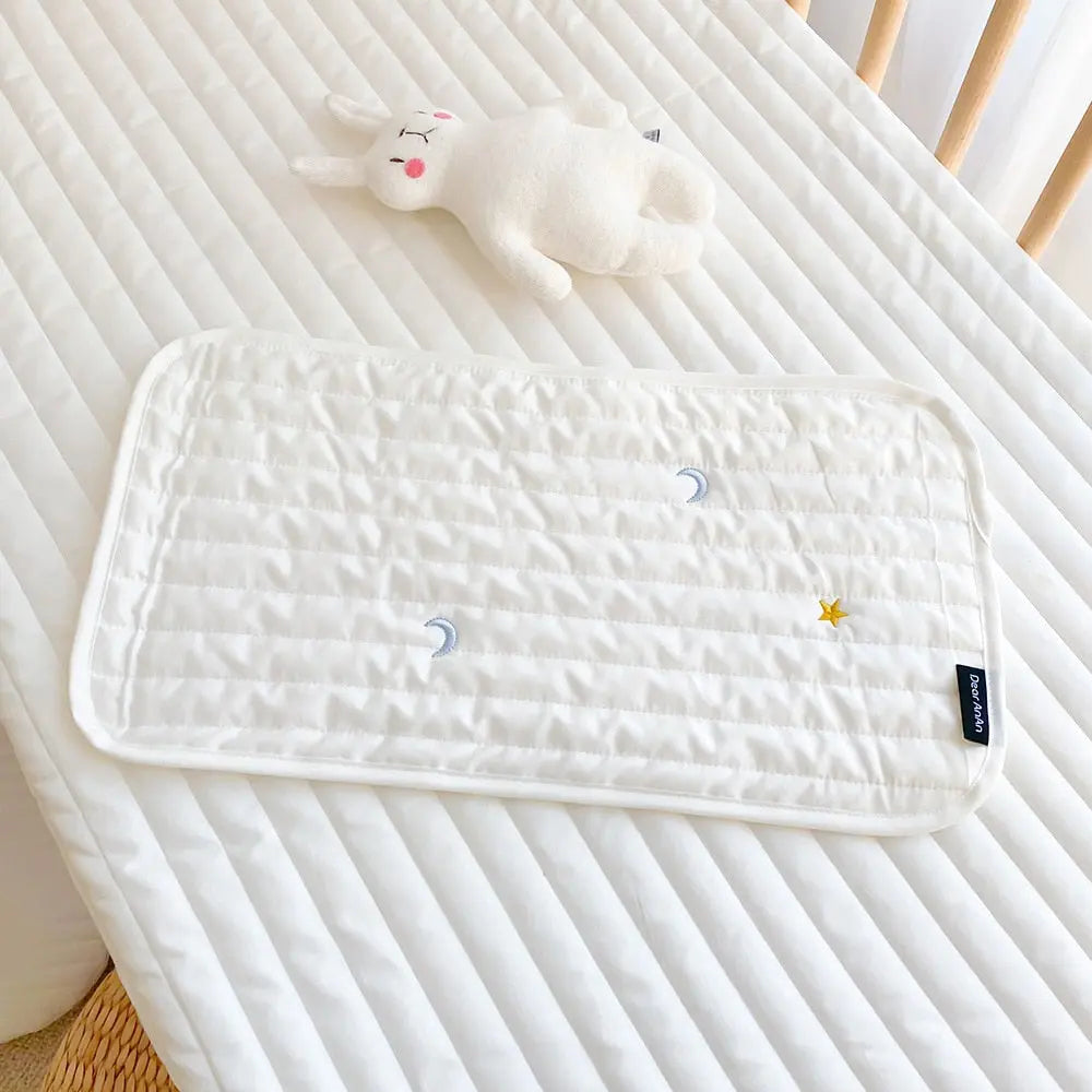 Breathable and Sweat Absorbent Cotton Baby Pillow Pad with Cute Embroidery