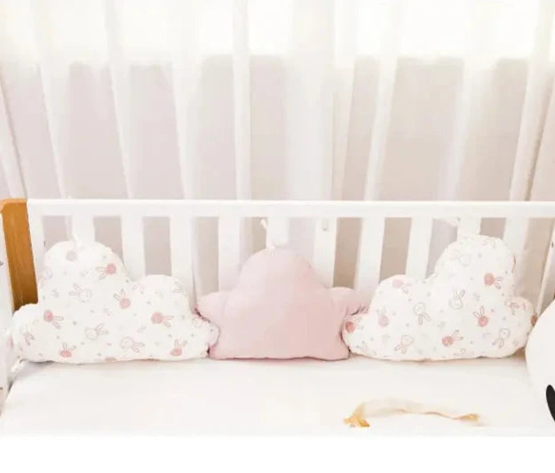 Le Caneton Cloud Shape Cotton Crib Protector with Cartoon Prints