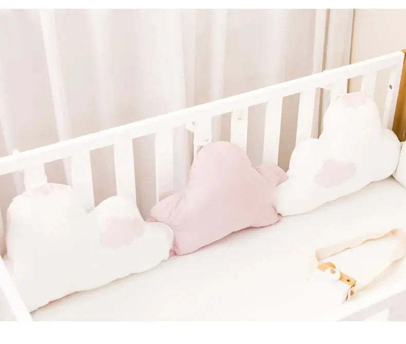 Le Caneton Cloud Shape Cotton Crib Protector with Cartoon Prints