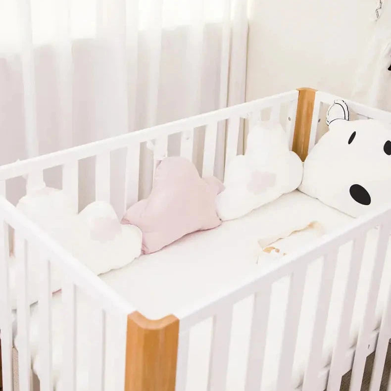 Le Caneton Cloud Shape Cotton Crib Protector with Cartoon Prints