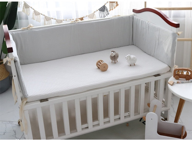 Le Caneton Soft Waffle Cotton One-Piece Baby Crib Protector