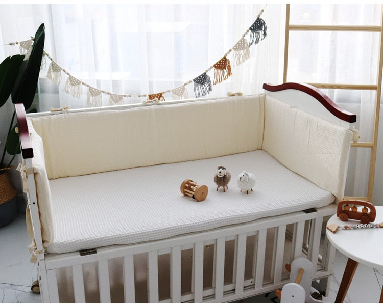 Le Caneton Soft Waffle Cotton One-Piece Baby Crib Protector