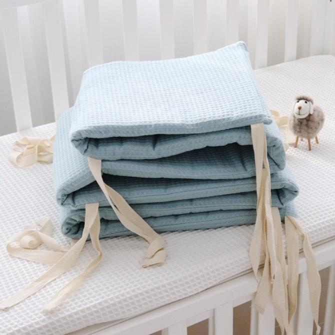 Le Caneton Soft Waffle Cotton One-Piece Baby Crib Protector