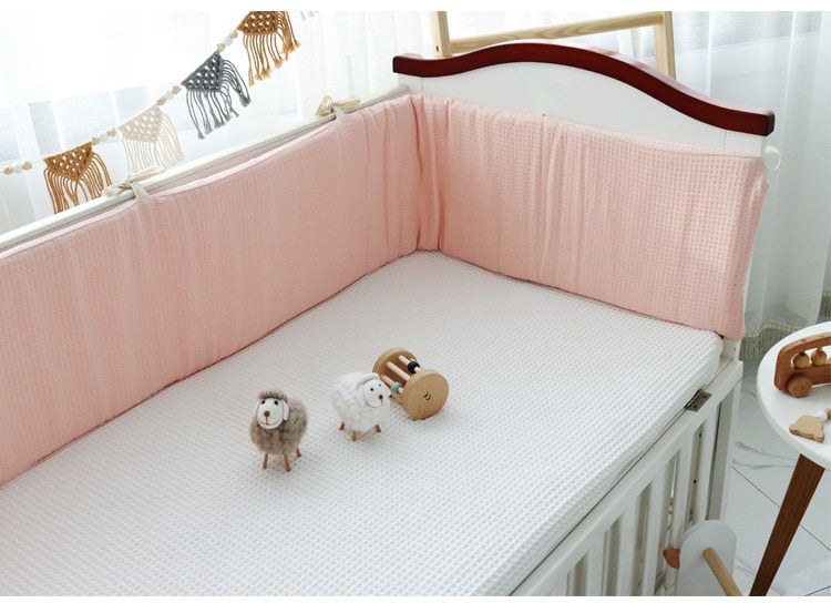 Le Caneton Soft Waffle Cotton One-Piece Baby Crib Protector