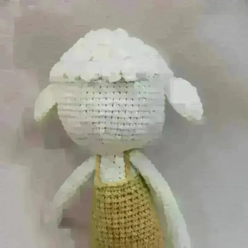 Le Caneton Handmade Cotton Crochet Knit Sleeping Lamb Doll