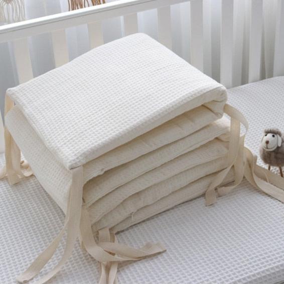 Le Caneton Soft Waffle Cotton One-Piece Baby Crib Protector