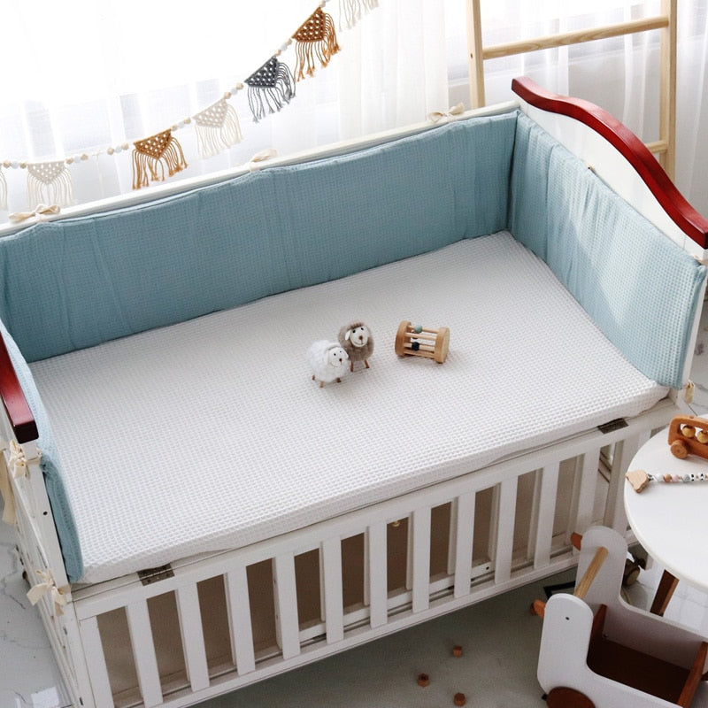 Le Caneton Soft Waffle Cotton One-Piece Baby Crib Protector