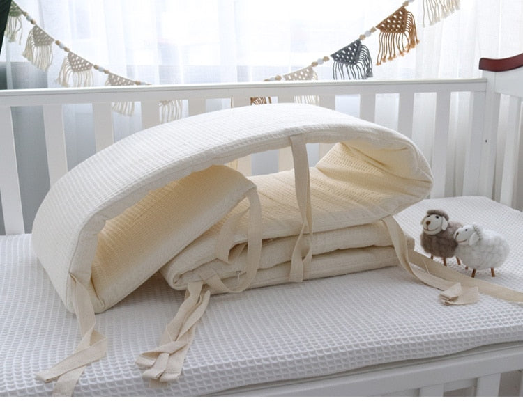 Le Caneton Soft Waffle Cotton One-Piece Baby Crib Protector