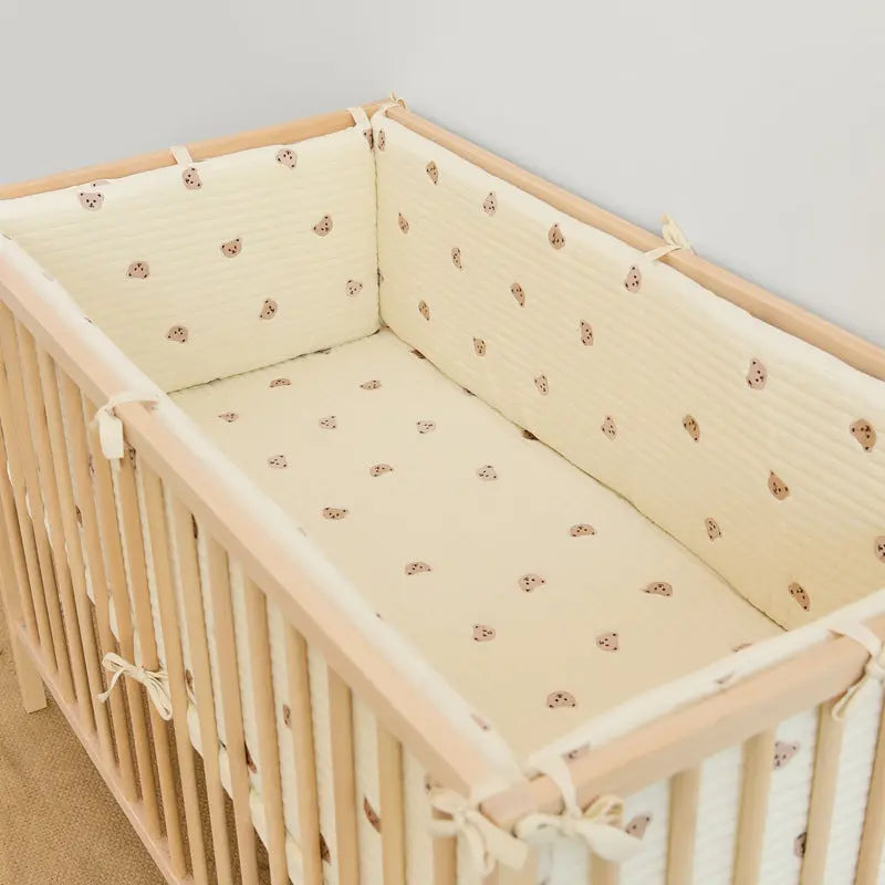 Extra Soft Waffle Cotton One-piece Baby Crib Protector – Le Caneton