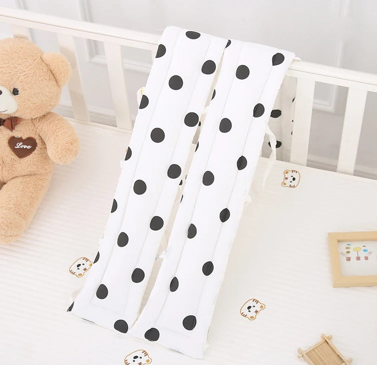 Quilted Cotton Crib Railguard Covers with Lovely Embroidery