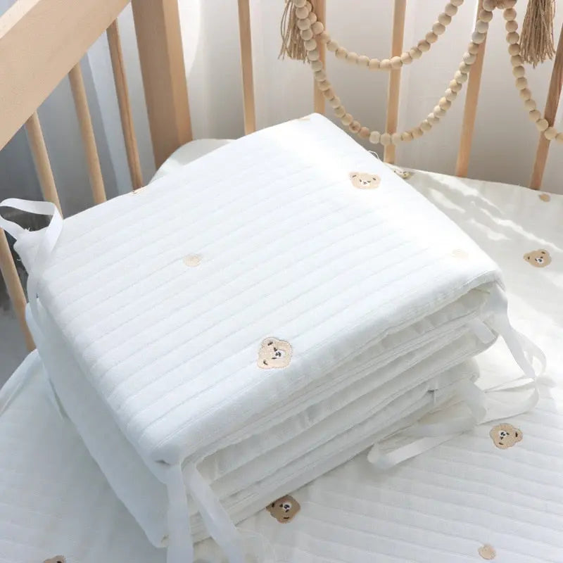 Cotton Baby Crib Protector with Lovely Embroidery