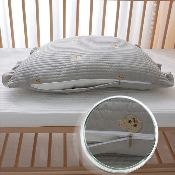 Protective Cushion for the Crib Headboard Made of Quilted Cotton