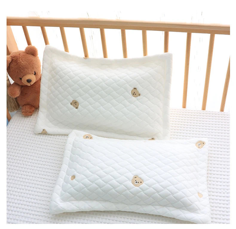 Le Caneton High Quality Quilted Cotton Pillow for Toddlers with Embroidery