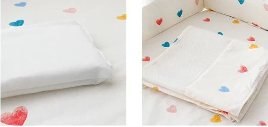 Le Caneton Soft and Breathable Cotton & Mesh Crib Protectors Set (4 Pcs)