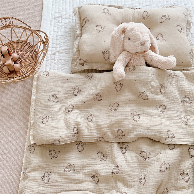 Soft Cotton Muslin Baby Blanket with Bunny Print