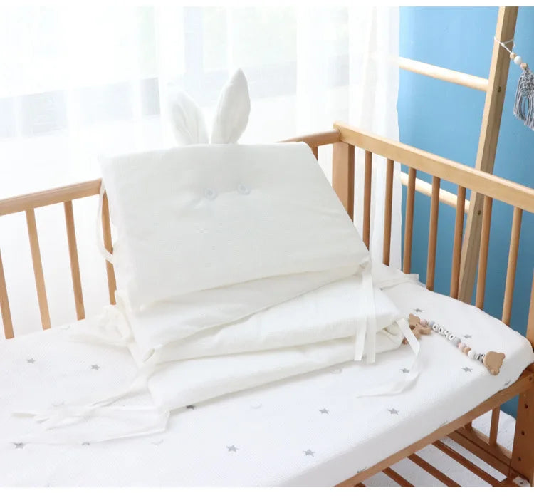 Le Caneton Waffle Cotton Crib Protector with Cute Bunny Ears