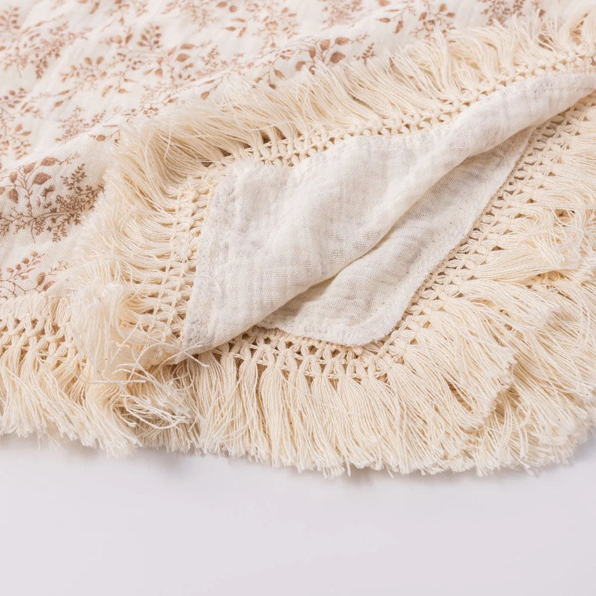 Le Caneton Extra Soft Muslin Swaddle Blanket with Tassels