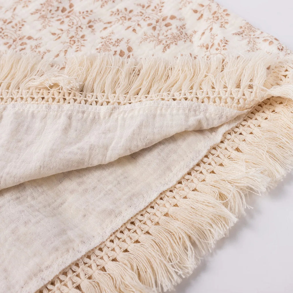 Le Caneton Extra Soft Muslin Swaddle Blanket with Tassels