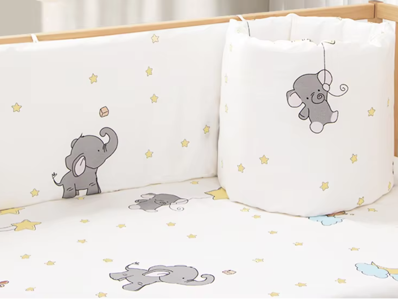 One-Piece Cotton Crib Protectors with Lovely Cartoon Prints