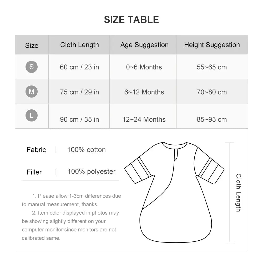 Le Caneton Sleeping Bag for 0-24M Babies with Removable Sleeves, 2.5Tog (for Autumn & Spring)