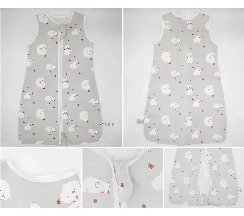 Le Caneton Sleeveless Cotton Sleeping Vest for 3-18M Babies - 1Tog