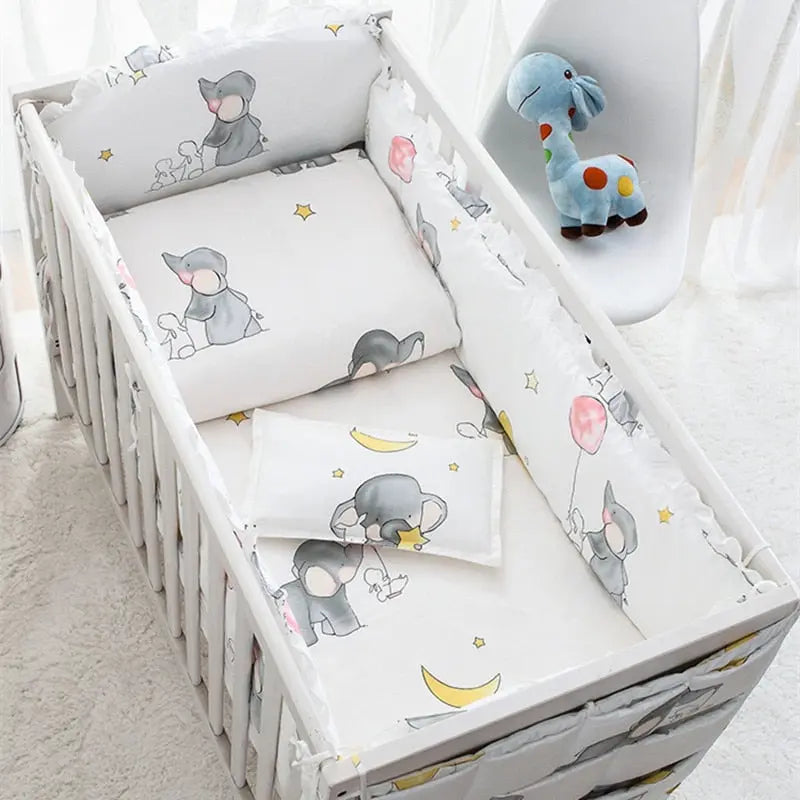 Soft Cotton Baby Crib Bedding Set with Lovely Print