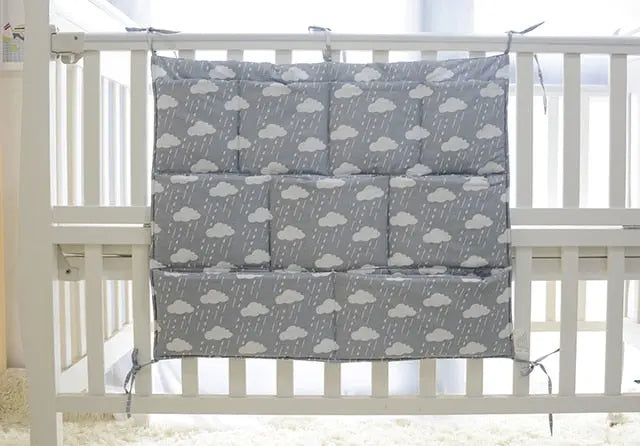 Soft Cotton Baby Crib Hanging Pocket Organizer, 60x50cm
