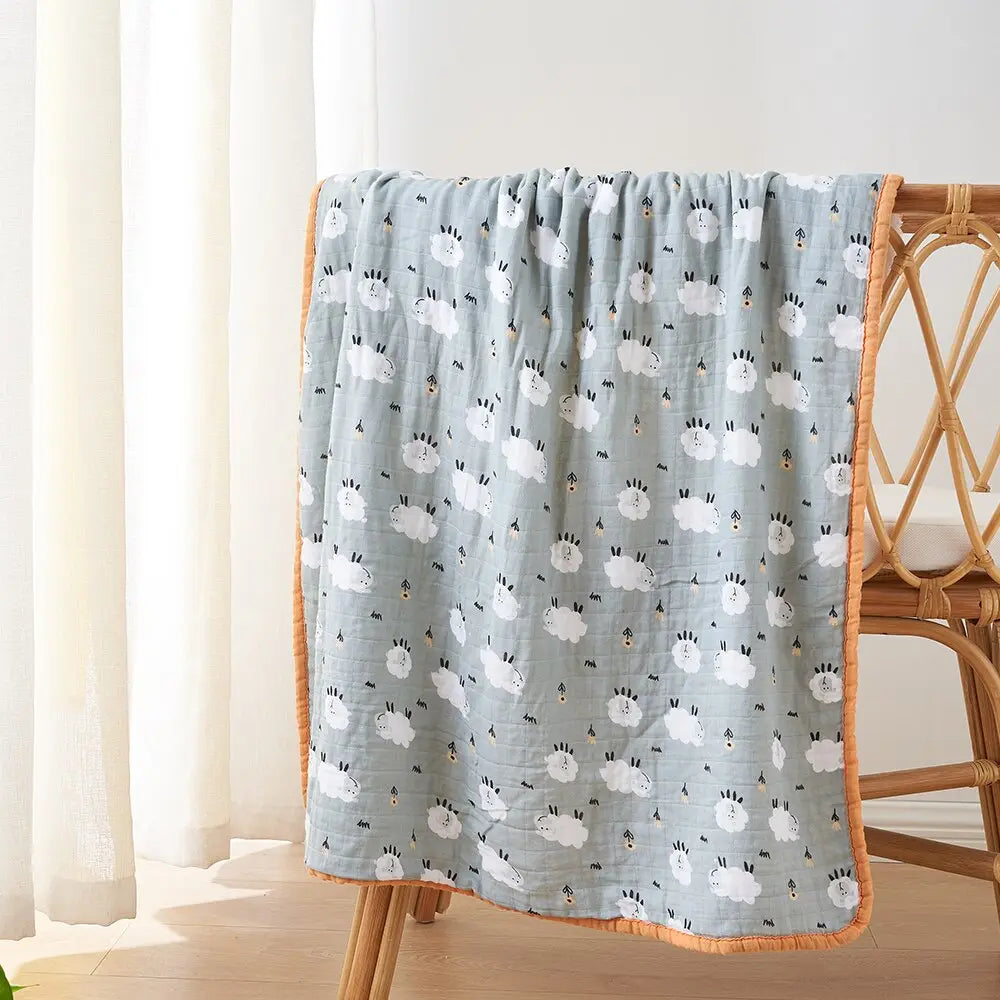 Warm & Breathable Bamboo Cotton Baby Blanket with Fleece