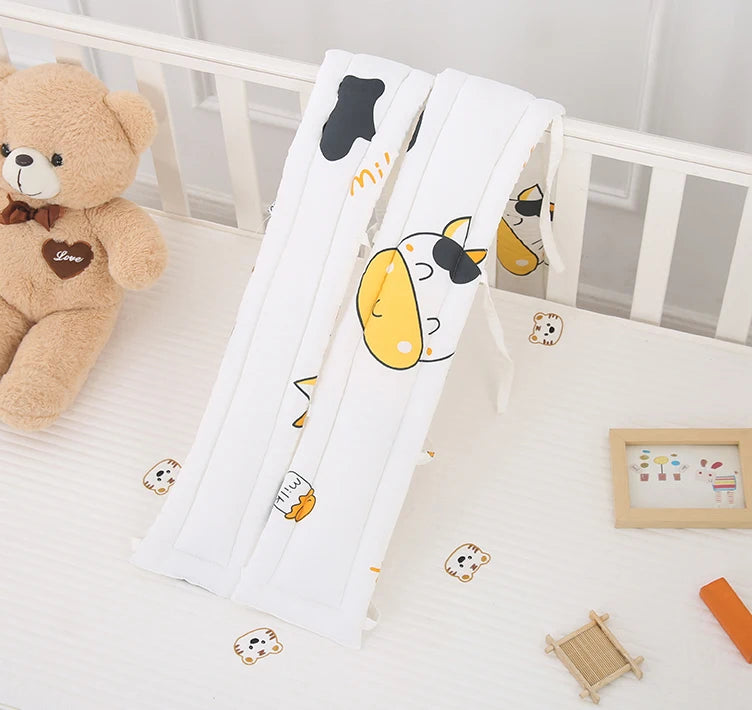 Quilted Cotton Crib Railguard Covers with Lovely Embroidery