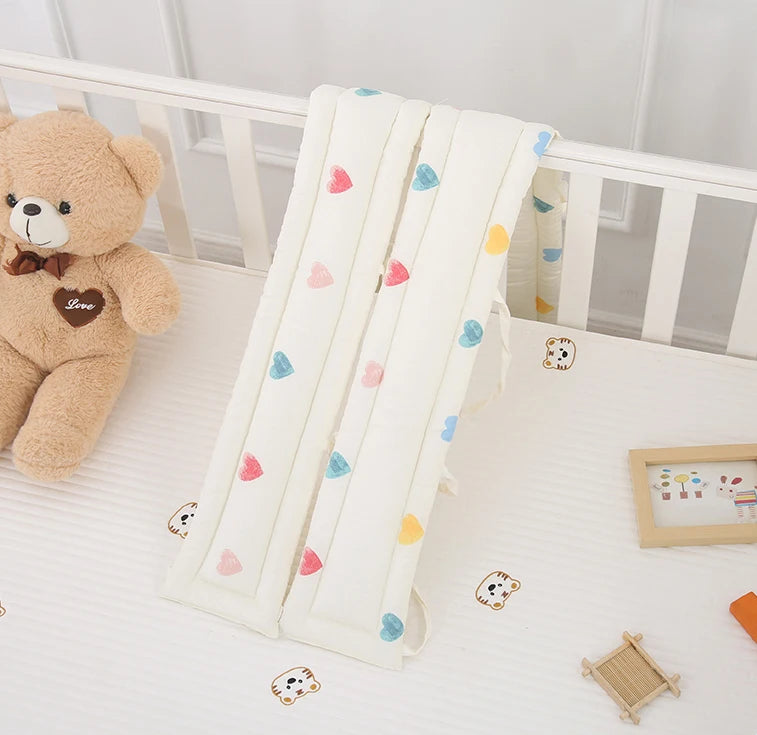 Quilted Cotton Crib Railguard Covers with Lovely Embroidery