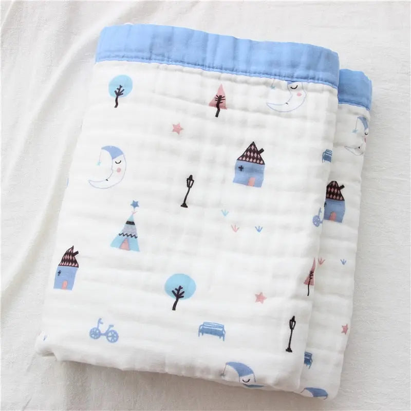 6 Layers Soft Bamboo Cotton Baby Blanket / Bath Towel