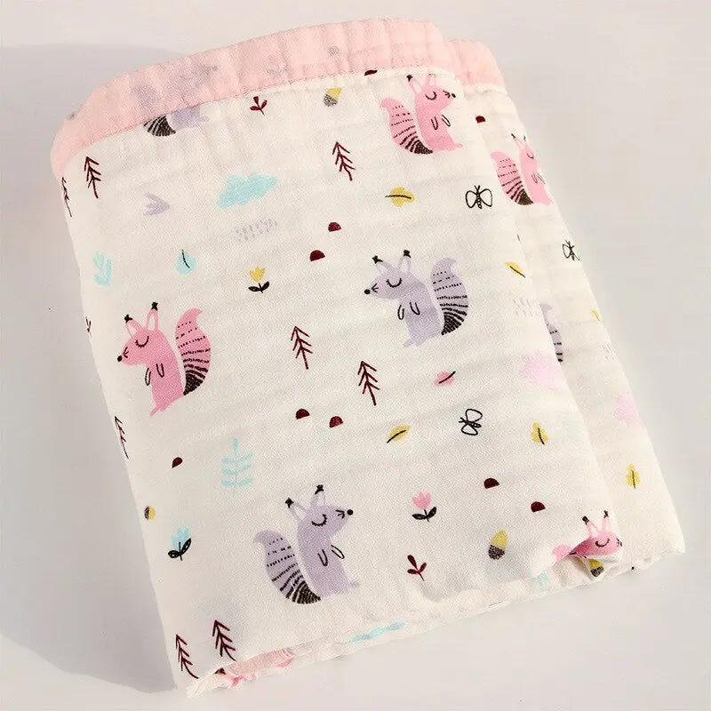 6 Layers Soft Bamboo Cotton Baby Blanket / Bath Towel