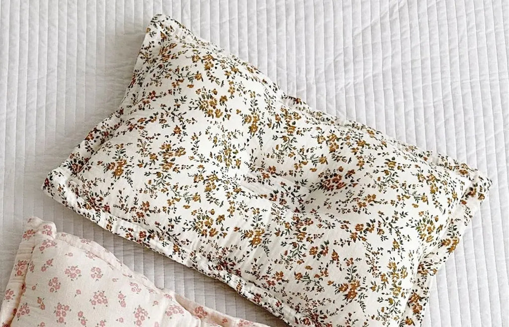 Cotton Baby Pillow with Floral Pattern