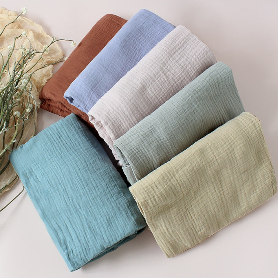 Soft Muslin Cotton Fitted Sheet in Solid Colors for Baby Crib