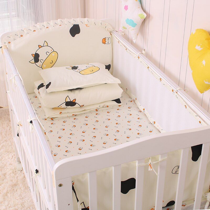 Breathable Cotton & Mesh Baby Crib Set