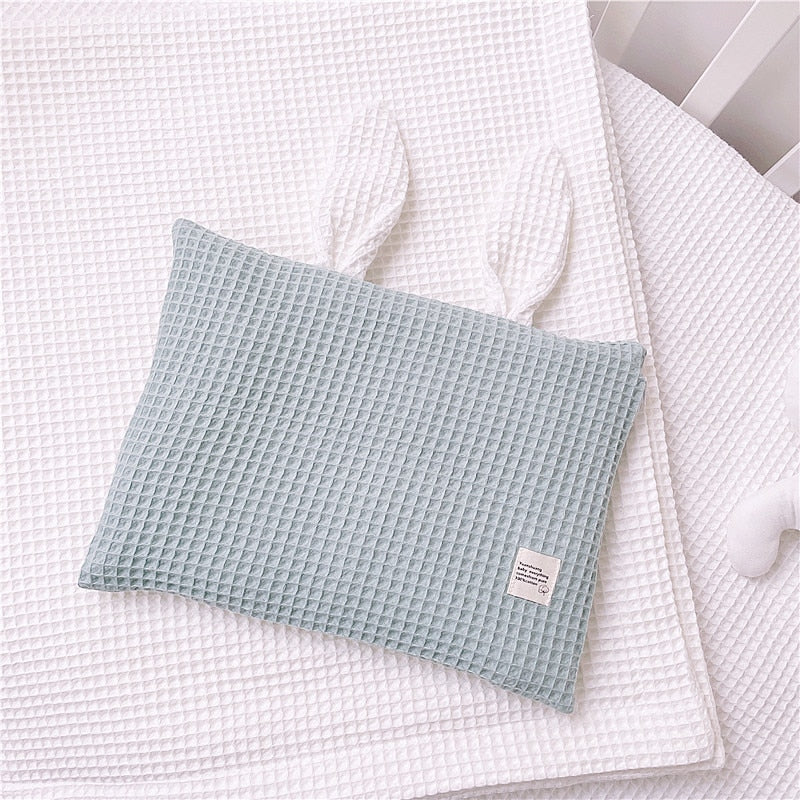 Soft Waffle Cotton Baby Blanket & Pillow Mix & Match Set