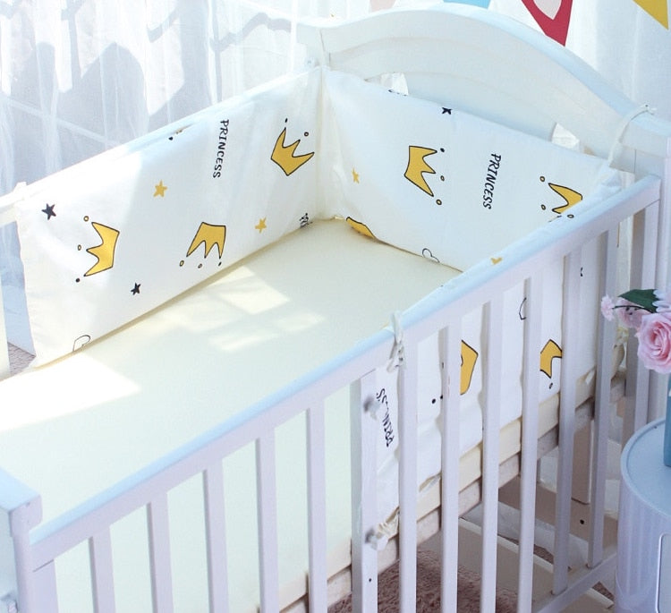 Soft Cotton One-Piece Baby Crib Rail Protector, 180x30cm