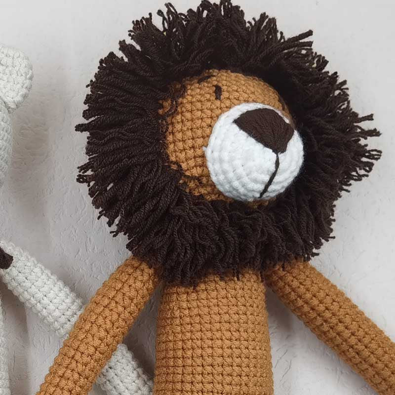Handmade Crochet Knit Lion - Soft Baby Soothing Toy