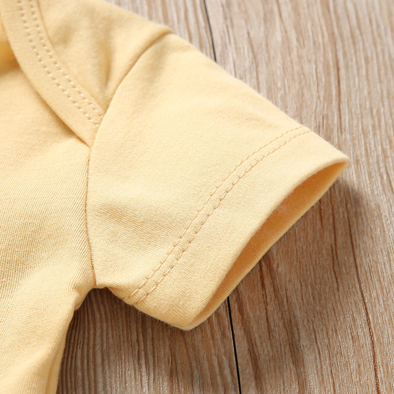 100% Cotton Short Sleeve Baby Rompers Set (5 Pcs)