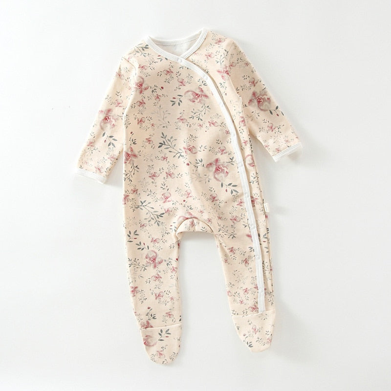 Long Sleeve Newborn Baby Footie with Side Closure