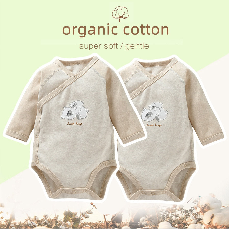 Organic Cotton Baby Romper with Wrap Closure