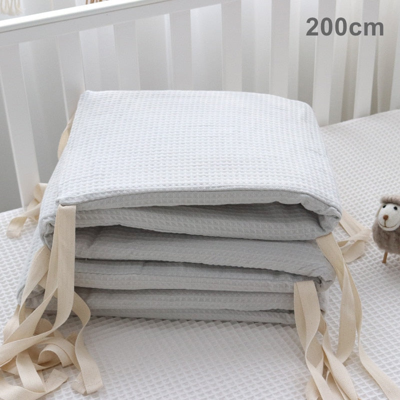 Extra Soft Waffle Cotton One-piece Baby Crib Protector – Le Caneton