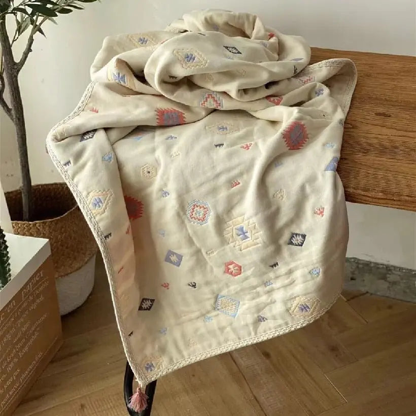 Organic Cotton Baby Swaddle Blanket, 6 Layers Muslin